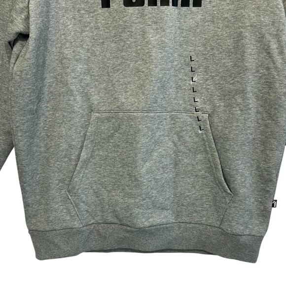 PUMA Essentials Big Logo Hoodie Sweatshirt NWT Men's Sz L Medium Gray Fleece - Picture 5 of 8